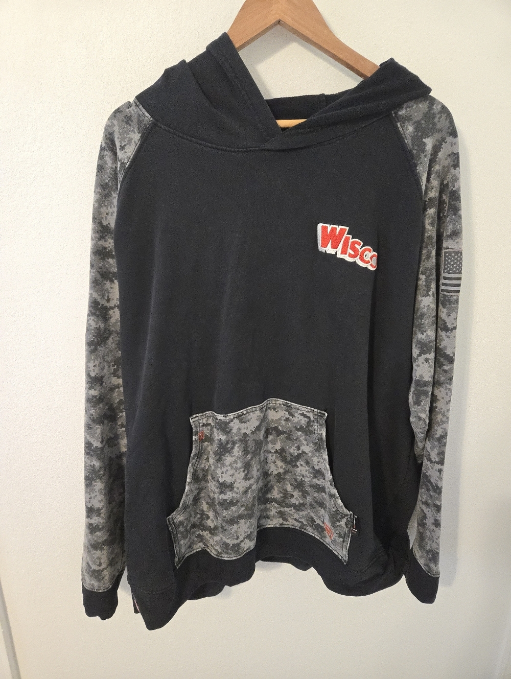 Ariat FR DuraStretch Patriot Hoodie Mens XL Black Gray Camo Wisco Cat 2 FlameWi